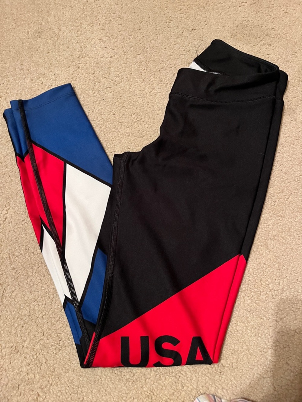 Under Armour USA Graphic Women’s Athletic Leggings - Black, Red, White & Blue